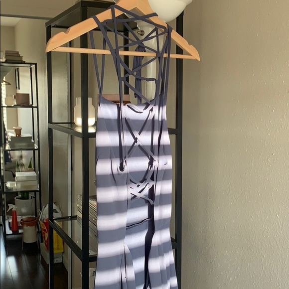 Lulu’s Blue Skater Dress - Picture 3 of 4